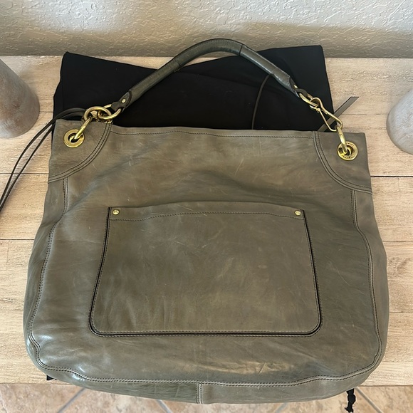 Coach Hampton Vintage Leather Hobo Large Brass Grey with Wallet!! - Picture 5 of 16